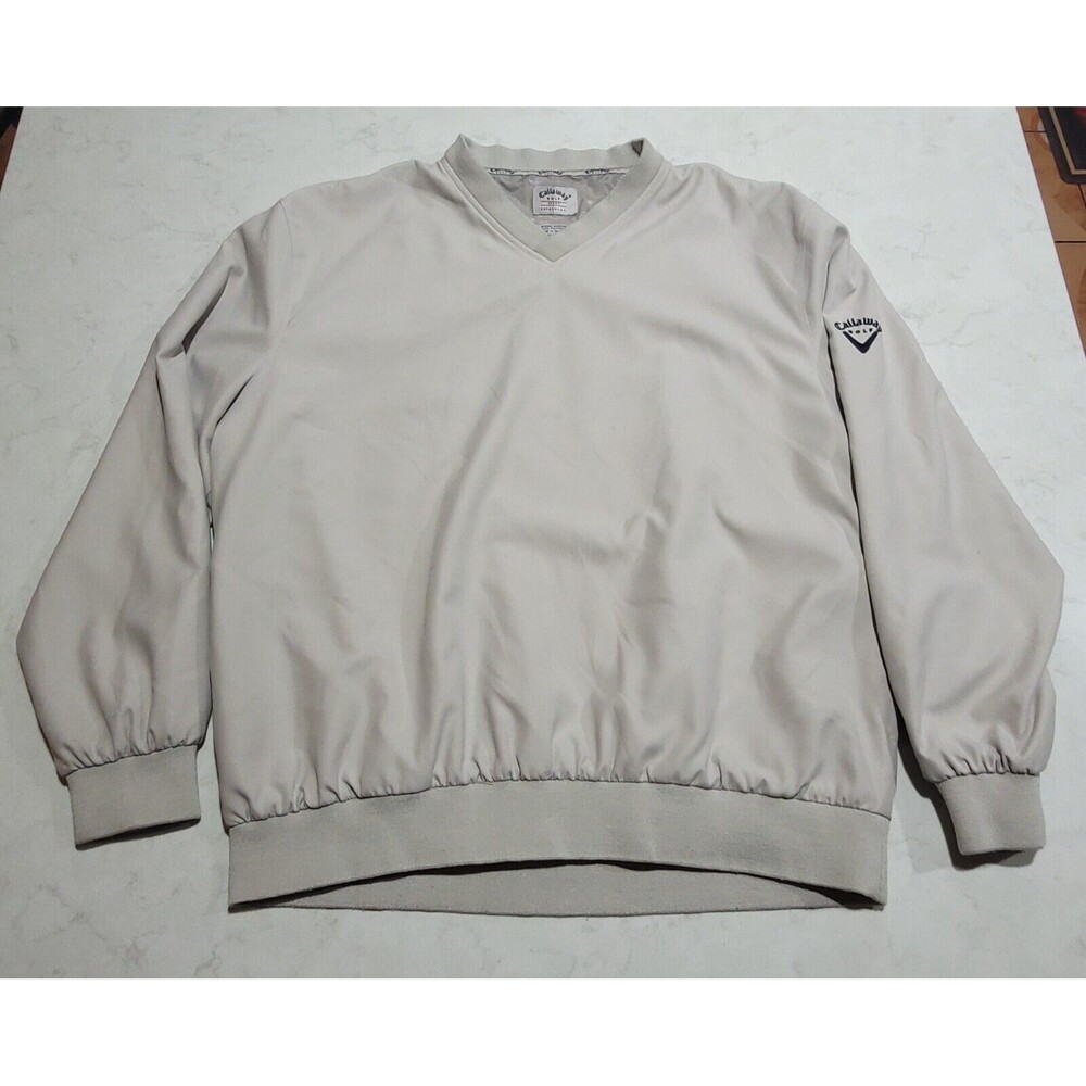 Callaway Golf Sport Outerwear Ivory Size MEDIUM Pullover Microfiber Jacket EUC